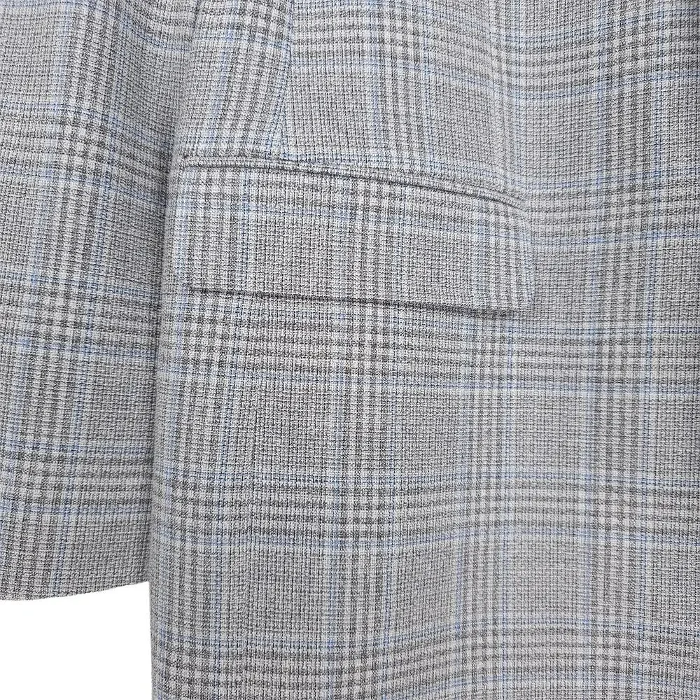 Tommy Hilfiger Mens Modern Fit Sport Coat 46L Light Grey Blue Plaid Stretch NWT